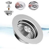 Upgraded 3-in-1 Kitchen Sink Drain Strainer Anti-Clogging Food Catcher Basket - Sink Filter for Easy Cleaning