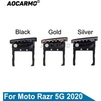 Aocarmo For Motorola Moto Razr 5G 2020 Sim Card Tray Holder Slot XT2071-4 Black Silver Gold Replacement Part