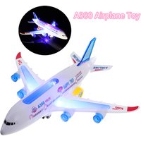 Electronic Aeroplane Toy with Music Autopilot Flash Sound Aircraft Automatic Rotation Plane Educational Toy Gift For Children