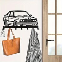 1pc 7-Hook Metal Key Holder - Wall-Mounted Storage Organizer for Keys, Towels, Coats, Kitchen Essentials & More - Durable