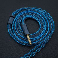 XINHS R18 8 Strands Blue Black OCC Silver Plated Graphene Braided HiFi In Ear Monitor Upgrade Cable,For 0.78 2pin mmcx ie900 qdc
