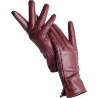 Women's sheepskin gloves winter warm plus velvet short thin touch screen driving color women's leather gloves good quality -2226