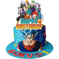 "Cake Topper Dragon Ball Themed Party Goku Cake Decoration Set"
