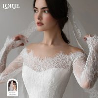 LORIE Vintage Lace Wedding Dress Off Shoulder Long Sleeve A-line Bridal Gown Sweetheart Princess Ball Bride Dress Customized