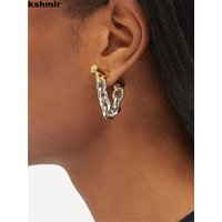 kshmir New metallic with soft chain Earrings Simple fashion Women's Earrings Jewelry Accessories Gift 0015