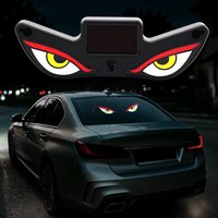LED Dynamic Expression Neon Light Car Solar Devil Eye Light Rear Window Anti-Rear-End Warning Lighting Cool DEMON Ambient Light