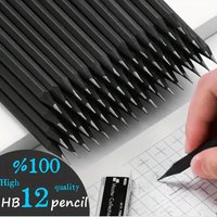 12 quality black wood pencils - HB smooth writing, perfect for daily notes, sketching and art projects - durable and contains er
