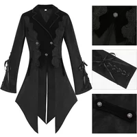 Retro Vintage Women Medieval Victorian Costume Trench Tuxedo Tailcoat Gothic Steampunk Jacket Party Frock Outfit Coat