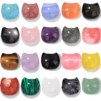 14x16mm Natural Stone Cat Shape Carved Beads Multicolor Gem Quartzs Beads For Jewelry Making DIY Bracelet Necklace Accessories