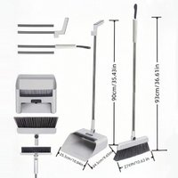 Efficient and Easy Home Cleaning with 3 in 1 Long Handle Floor Brush and Dustpan Set for All Uses
