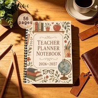A5 Spiral Bound Teacher Planner 2026-2027, Monthly and Weekly Task Lists and Schedules Planner Notebook, Ideal Teacher Gifts