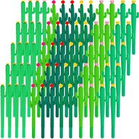 24 Pcs Cactus Pens Cactus Shape Rollerball Ballpoint Pens Cute Writing with Flowers Writing for School Home Office Supplies