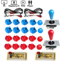 Game Arcade joystick DIY Kit Zero Delay USB Controller SANWA 8 Way Joystick 24/ 30mm Push Buttons botões para PC, Raspberry Pi