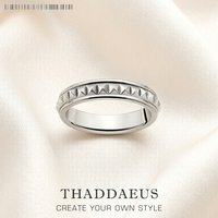 Studs Wedding Bands Ring,Europe Style Fine Jewerly For Women & Men Punk Gift In 925 Sterling Silver