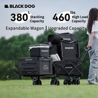 BLACKDOG Camping Wagon with Tabletop, Heavy Duty Foldable Utility Cart for Outdoor Beach Garden, 2026 Portable Collapsible Wagon