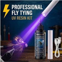 100g Fly Tying UV Resin Clear Glue Kit With Flashlight Type C Cable For Fishing Bait Hook Head Coating Waterproof SIKEZHAN