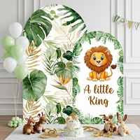 Jungle Safari Party Arch Backdrop Cover Tropical Zoo Theme Newborn Birthday Photo Area Decorative Background Photobooth Props