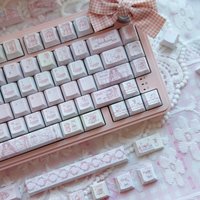 MAIMOOO Keycaps For Dreamflower Wedding Pink Cherry Pbt Sublimation Lolita Fresh Style Girl Keyboard Keycap Gift