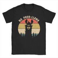 Men Women Funny Alpaca Meme No Probllama T Shirt Pure Cotton Fashion T-Shirt Top Clothing