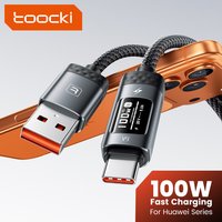 Toocki X111 100W USB Type C Cable 6A Fast Charging ,OLED Digital Display USB C Cable for iPhone 17 Samsung Huawei Honor Xiaomi
