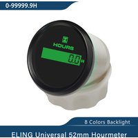 ELING Digital 52mm Hourmeter LCD Engine with 8 Colors Backlight for Car Boat Yacht Vessel Universal 9-32V
