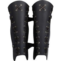 Medieval Viking Knight Leg Shin Guard Armor PU Leather Greaves Gaiter Roman Gladiator Samurai Cosplay Costume LARP Half Chaps