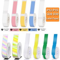 1Roll white transparent label sticker Label Maker Paper for P12 P15 P50 Phomemo Q30 D30 label printer Name Sticker Thermal label