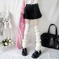 Lengthened Leg Warmers Women's Lolita Long Socks JK College Style Knitted Warm Socks Autumn Winter Over Knee Boot Cuffs
