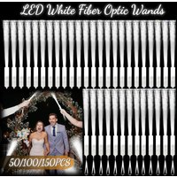 50-150PCS LED White Fiber Optic Wands For Wedding 3 Modes Flashing Glow Sticks for Kids Light Up Wand Dark Party Favors Birthday