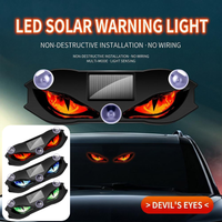 LED Devil Eyes Solar Warning Light With Suction Cup Installation Auto Anti-Theft Warning Light With Light Sensing Function