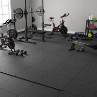 Yoga-Bodenmatten, 25 Stück, Gummioberfläche & EVA-Schaum, 61 x 61 cm, Trainingsmatten mit 100 Quadratfuß Fläche, ineinandergreifende Übungsmatten für Fitnessraum, Garage, Schwarz & Weiß