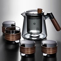Side teapot glass tea maker electric clay oven high temperature brewing teapot wood single pot filter kung fu tea set