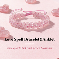 Summer vintage beach accessories pink quartz natural stone bracciale uomo for party scene love spell protection bracelets 5.5