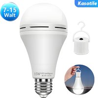 Kasotile 1 Pack Rechargeable Emergency Light Bulbs, Battery Powered LED Light Bulb 6000K Daylight E26/E272 7W/9W/12W/15W with 12