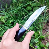 Nóż myśliwski z twardym, niezmiennym ostrzem, idealny do użytku na zewnątrz, do survivalu, z prostym ostrzem, drewnianą rękojeścią, do kempingu, wędkowania, narzędzie EDC.