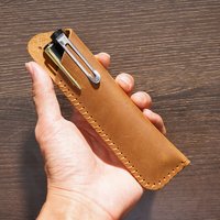 Genuine Leather Pen Bag Case Vintage Single Pencil Pouch For Rollerball Fountain Ballpoint Pen Holder