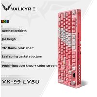 VALKYRIE VK99 Hot Swap Mechanical Keyboard Bluetooth 2.4G Wired Three Mode RGB Gaming Keyboard With Smart Color Screen Knob
