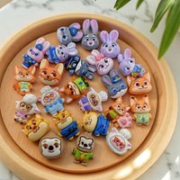 10/100PCS Explosive Crazy Animal City Resin Small Accessories Handmade DIY Jewelry Accessories Creative Cartoon Resin Accessorie