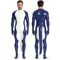 Customized Latex Catsuit With Back Zipper Design Handmade Natural Rubber Long Sleeve Full Body Tight Zentai Suit