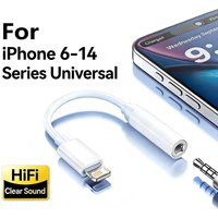 Original Headphone Adaptador For iPhone 14 13 12 11 Pro Aux Audio Splitter Lighting To 3.5mm Adapter Earphone Jack Cable