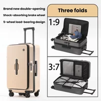 Premium Pure PC Dual-Open Luggage 20/25/29 Inch TSA Lock 1:9/3:7 Split travel case 4/5-Wheel Spinner Suitcase for All Trips