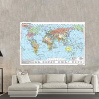 World Map The World Political Map with National Flags Wall Art Print Unframed Painting School Supplies Home Decor