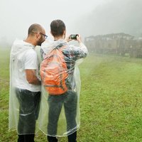 12pcs Disposable Raincoat for Men And Women Thickened Waterproof Rain Coat Outdoor Travel One Piece Poncho Rainwear