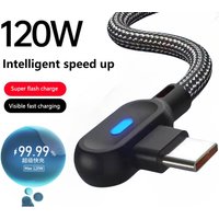 Data Cable 1M 2M 90 Degree USB Type C Cable 120W Fast Charging USB A To Micro Cable For Samsung Xiaomi Huawei Android Phones