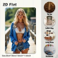 Funny 2D Flat Lady Bikini Wall Art, Halloween Christmas Home Decor Gift