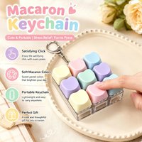 Heart Shaped 9 Keys Fidget Keyboard Clicker Keychain ASMR Crisp Click Sound No LED Portable Stress Relief Sensory Fidget Toy