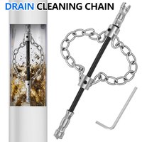 Flex Shaft Sewer Descaling Chain Metal 16mm Dual Chain Pipe Cleaning Tool Kitchen Sink Bathroom Tub Drain Cleaner Attachment