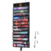 Playmat Holder, Playmat Tube Storage Bag for MTG with 2 Hooks, Fits 12+1 Card Game Playmats with Transparent Plastic Slots, Port