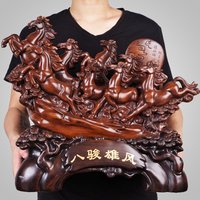 Creative Chinese Style Lucky Eight Horses Resin Auspicious Gifts Home Crafts Living Room Desk Ornaments Statue Opening Gifts
