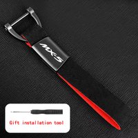 Custom LOGO Motorcycle Keyring Alloy Suede Leather Keychain For mazda MX-5 MX 5 MX5 Accessories